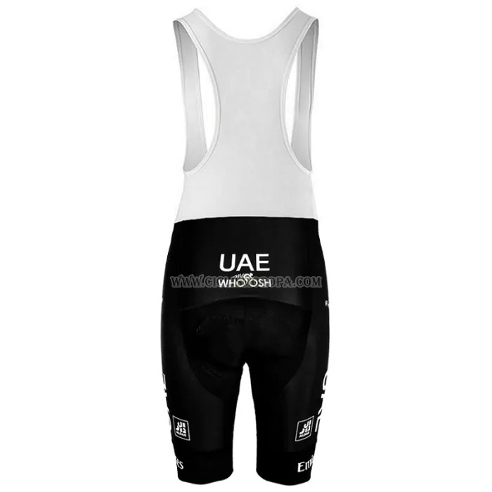 2023 Ropa Ciclismo UAE Negro Blanco Mangas Cortas y Culotte Corto
